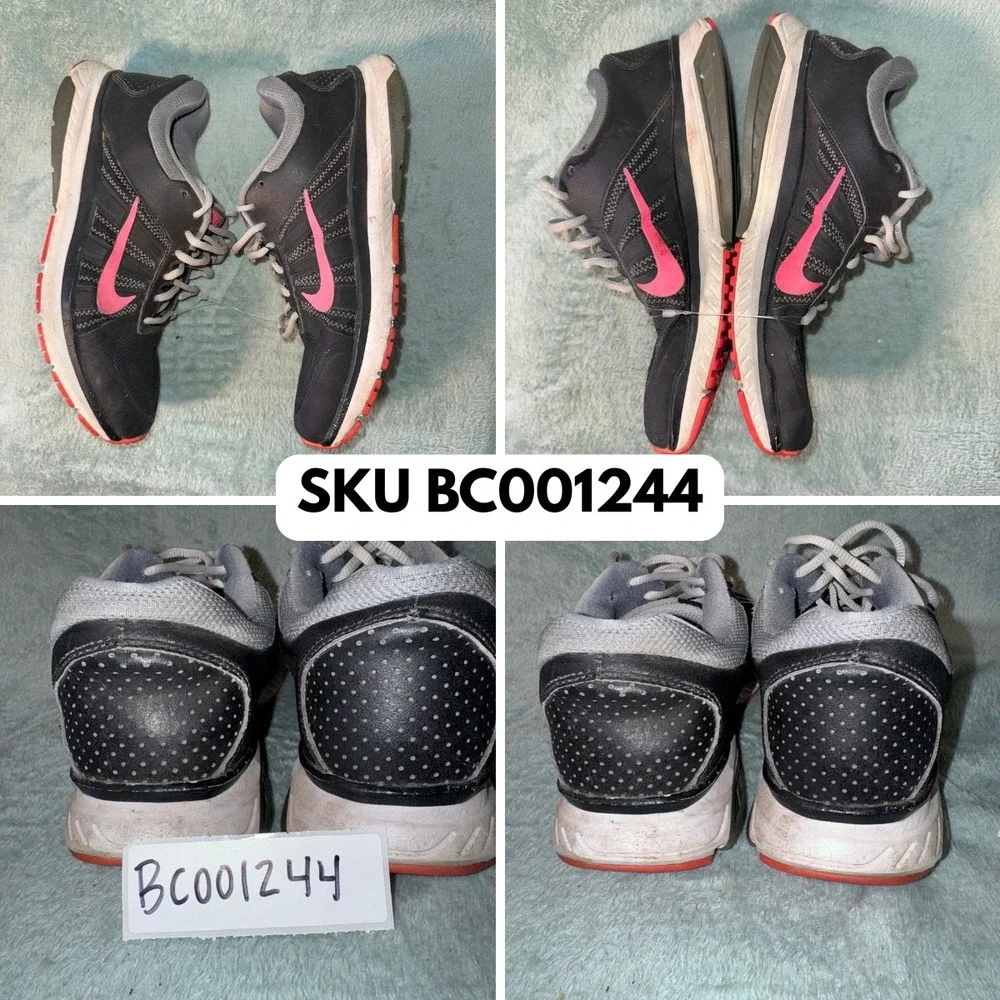 Nike Womens Dart XII Running Shoes 9 Black Pink Breathable Mesh 831535-006